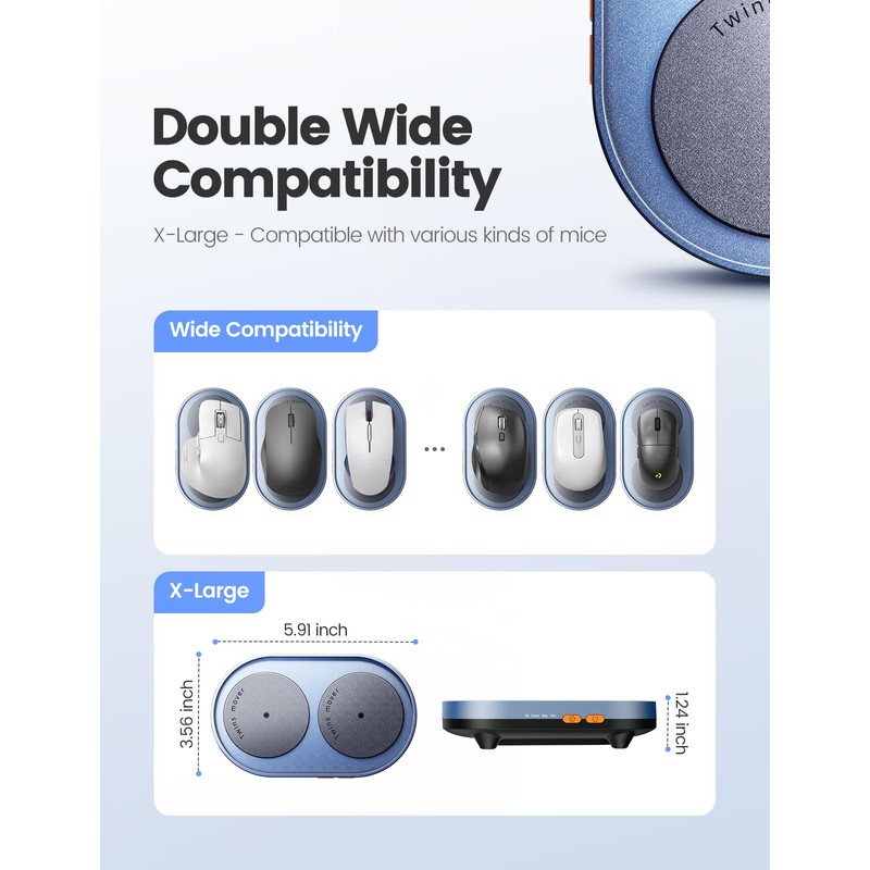 STARVIKY Dual Turntable Mouse Jiggler Silent Mechanical Movement with Random