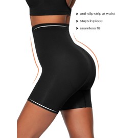 REORIA Women Tummy Control Shapewear Seamless Butt Lifting Shorts High Waisted Body Shaper Panties Underwear Black XL