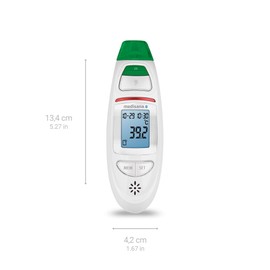 medisana TM 750 connect digitales 6in1 Fieberthermometer Ohrthermometer für Baby, Kinder und Erwachsene, Stirnthermometer mit visuellem Fieberalarm, Speicherfunktion und Bluetooth