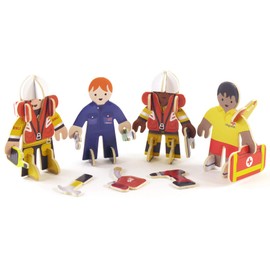 PLAYPRESS RNLI Children’s Pop-out Playset - Includes 4 RNLI Volunteers & Accessories - Eco-Friendly Building Toys - Easy Storage - Construction Toys for Ages 4+