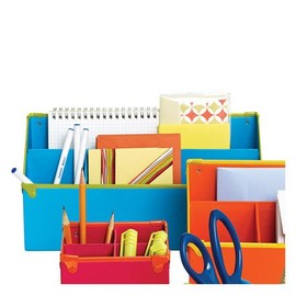 Design Ideas Frisco Desk Organizer, Blue w/Green