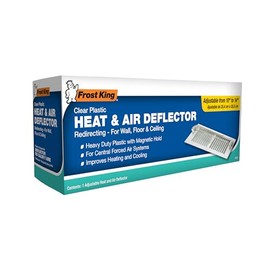 Frost King HD5 Heat and Air Deflector, Multi-Purpose, Clear Plastic with Magnetic hold for Central Forced Air Systems, Adjustable 10" to 14"
