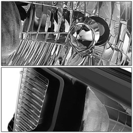 DNA Motoring HL-OH-TTUND14-BK-CL1 Black Housing Clear Corner Headlights Replacement For 14-17 Tundra