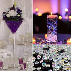 Gintoaria - 1000 unidades por paquete para mesa de boda con diamantes acrílicos para decoración de bodas, fiestas de novia, jarrón, jarrón, perlas de acrílico, Rojo, 12 mm