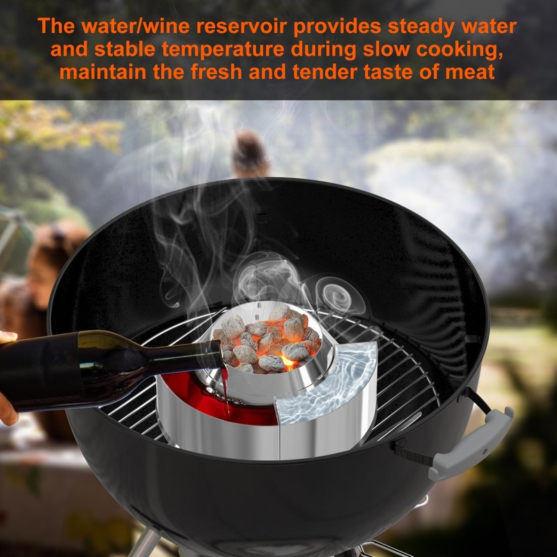 onlyfire Charcoal Basket, BBQ Whirlpool Stainless Steel Ash Basket with