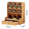 Wooden Desk Organizer with Drawers, Multi-Functional DIY Pen Holder Box,