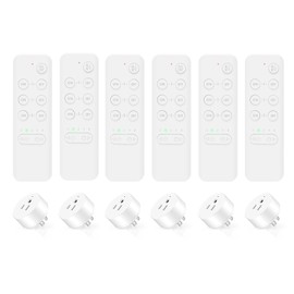 Wireless Remote Control Outlet Switch,NineLeaf Remote Light Switch,Remote Control Outlet Plug Adapter with Remote for Lamps and Household Appliances,No Wire Required,500FT Long Range(6Remotes+6Plugs)