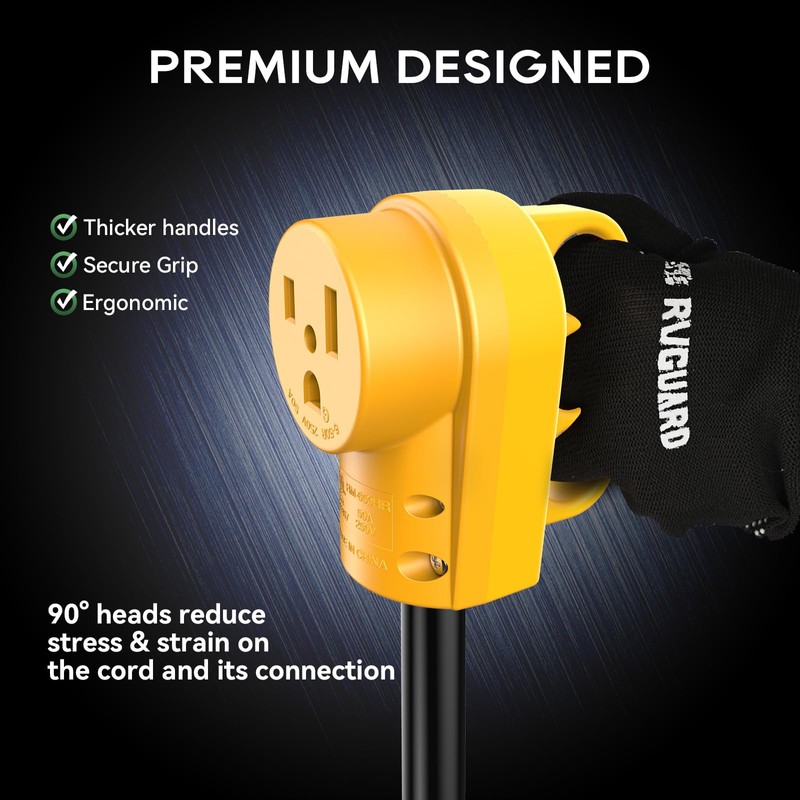 RVGUARD NEMA 6-50R Receptacle, 250 Volt 50 Amp Female Plug,