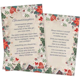 Chuck's Card-O-Rama - Granddaughter Christmas Card - MADE in CHICAGO - Large Card Opens to 10" x 7.75" - Packaged in Extra Sturdy Mailer - Perfect Message - 1018