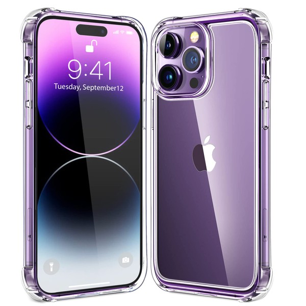 iPhone 14 Pro Case | Clear Case for iPhone 14 Pro | Anti-Scratch | Shock Absorption | 2022 iPhone 6.1 inch Case | Reinforced Corner Protection Bumper | Crystal Clear