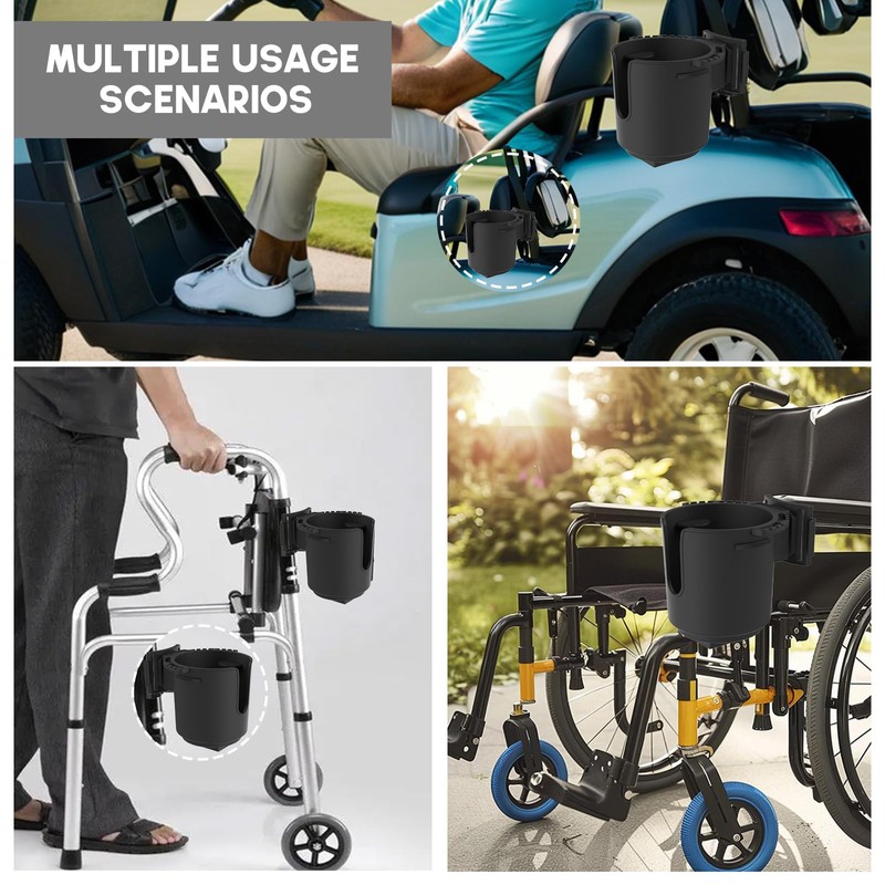 Walkers Cup Holder Compatible with Drive Medical Nitro Rollator, Clamp