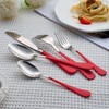 Lekoton 20 Piece Red 18/0 Flatware Utensil Set for 4,