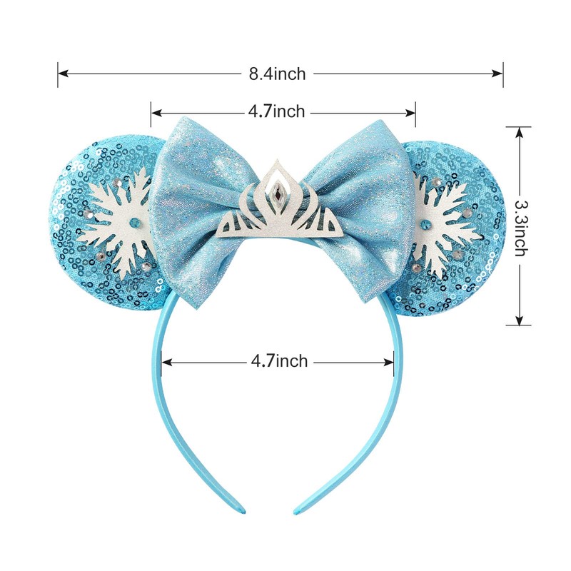 Mouse Ears Headband Bow Glitter Princess Costume Hair Accessories for