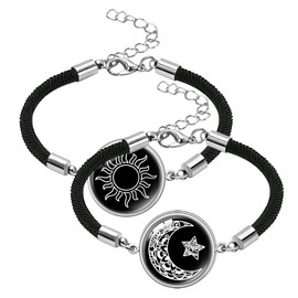 Two Piece Adjustable Sun and Moon Friendship Bracelets Couple Bracelets Couple Best Friend Birthday Gift