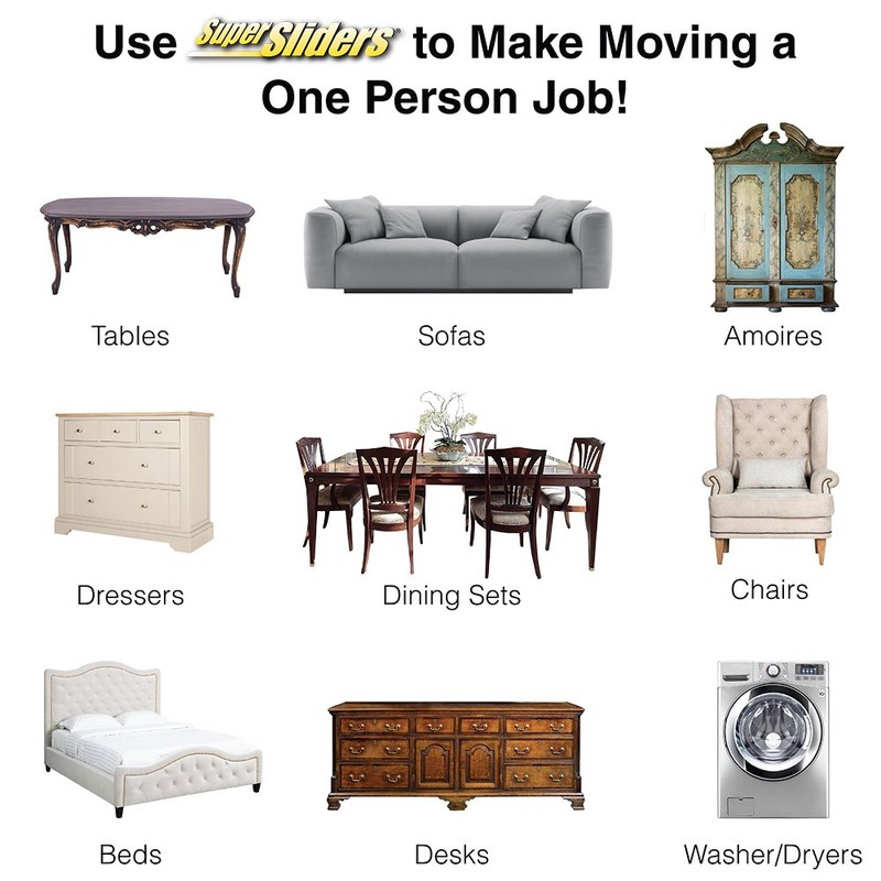 Super Sliders Multi-Pack Oval Reusable Furniture Sliders for Carpet -