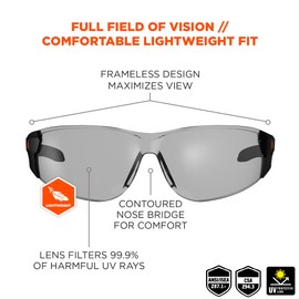 Ergodyne Skullerz SAGA Framless Safety Glasses, Anti Fog Lens Treatment