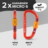 GO!elements Mini Carabiner Micro 6 with Screw Fastener, red