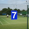 Numbered Sign 7, Aluminum Number Signs for Tennis Court, 12x8