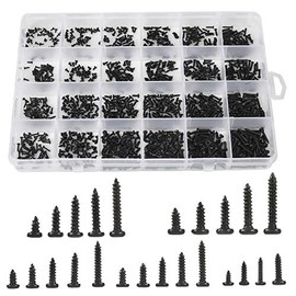 MEIYYJ 1100pcs Round Pan Head Tapping Screws Laptop Notebook Computer Screws Kit,M1.2,M1.4,M1.5,M1.7,M2 countersunk Phillips Mini Screw Set for Electronic Repair (1100PCS)