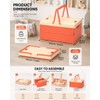 Pastel Plastic Collapsible Storage Crates with Lids and Handle Collapsible