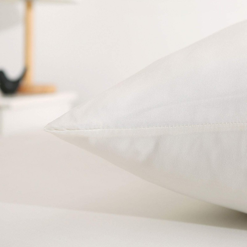 Lanest Housing Pillow Cases Queen, 2 Pack Ivory Microfiber Pillow