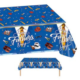 Happy Fathers Day Table Cloths, Father's Party Table Cloth, Happy Father's Days Themed Party Decorations Tablecloths for Catering Picnics Birthdays Gardens Farmhouses Home Decor 137x274cm