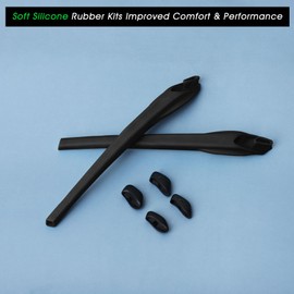 Acefrog Upgraded Replacement Temple Sleeve Earsocks Nose Pads Kit for Oakley Flak 2.0, Flak 2.0 XL, Flak 2.0 Vented, Flak 2.0 XL Vented Sunglasses, Perfectly Fit, Black