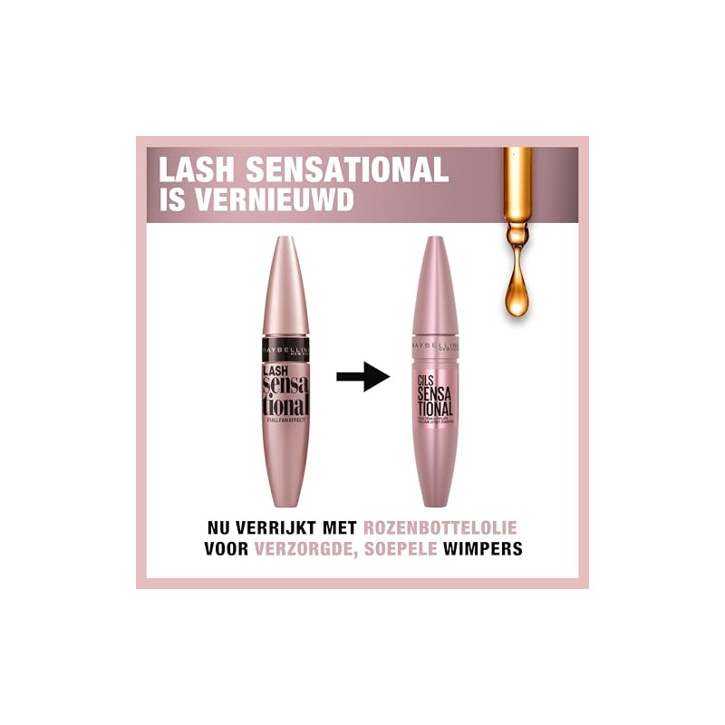 Maybelline Mascara Lash Sensational Lavable, Very Black, 9 gr