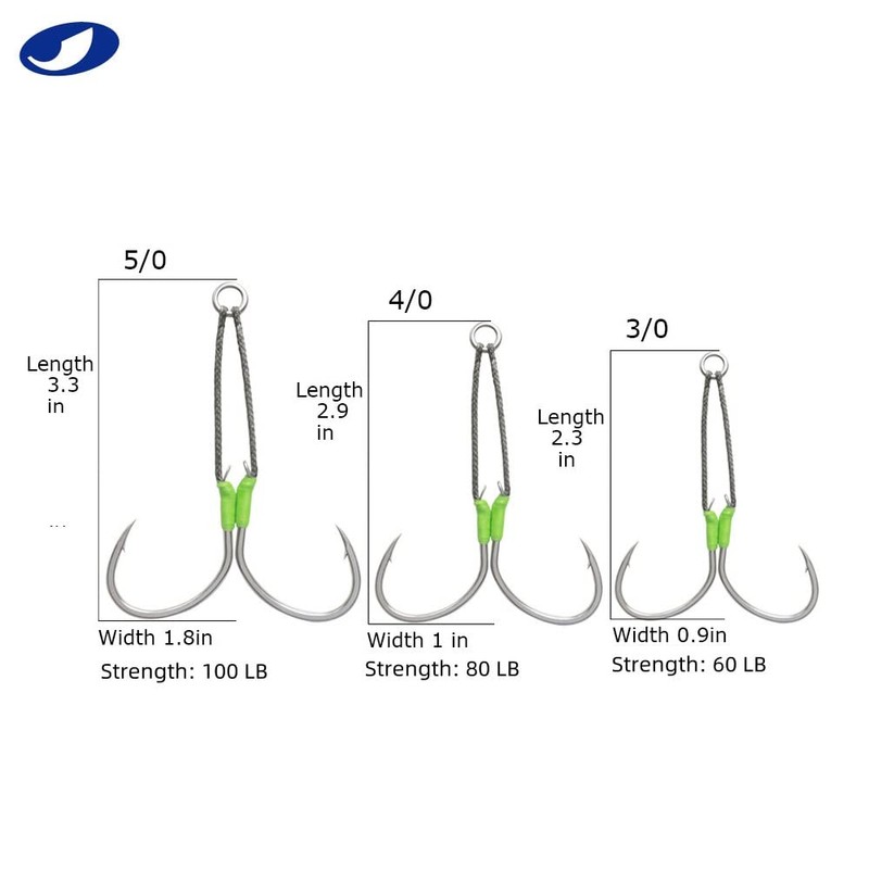 OCEAN CAT 10 Pcs Fishing Assist Black Mamba Braided Jigs
