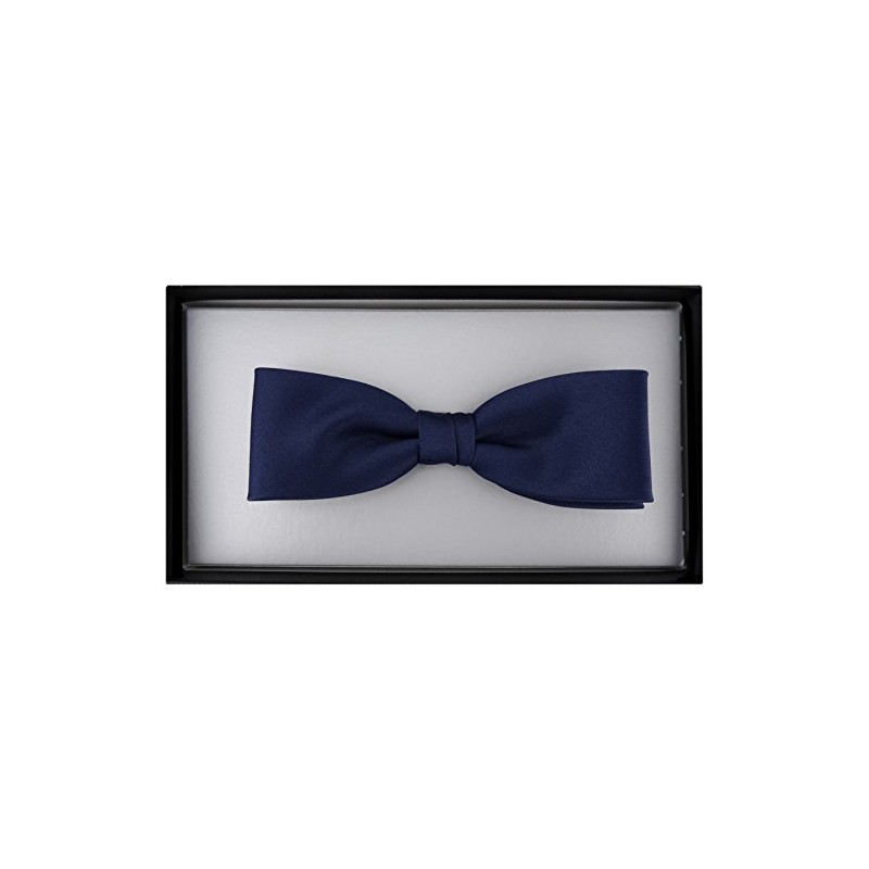 TigerTie Pre-Tied Slim Bow Tie Plain + Box, navy
