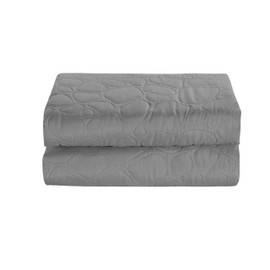 FEBE Tagesdecke Bettüberwurf Grau 220x240 cm Überwurfdecke Sofadecke Sofaüberwurf Flauschig Mikrofaser Zimmer Deko Throw Blanket