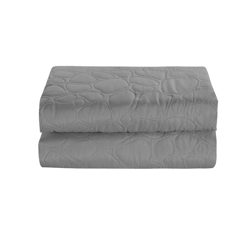 FEBE Tagesdecke Bettüberwurf Grau 220x240 cm Überwurfdecke Sofadecke Sofaüberwurf Flauschig