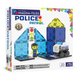 MAGNA-TILES® Police Patrol 20-Piece Magnetic Construction Set, The Original Magnetic Building Brand