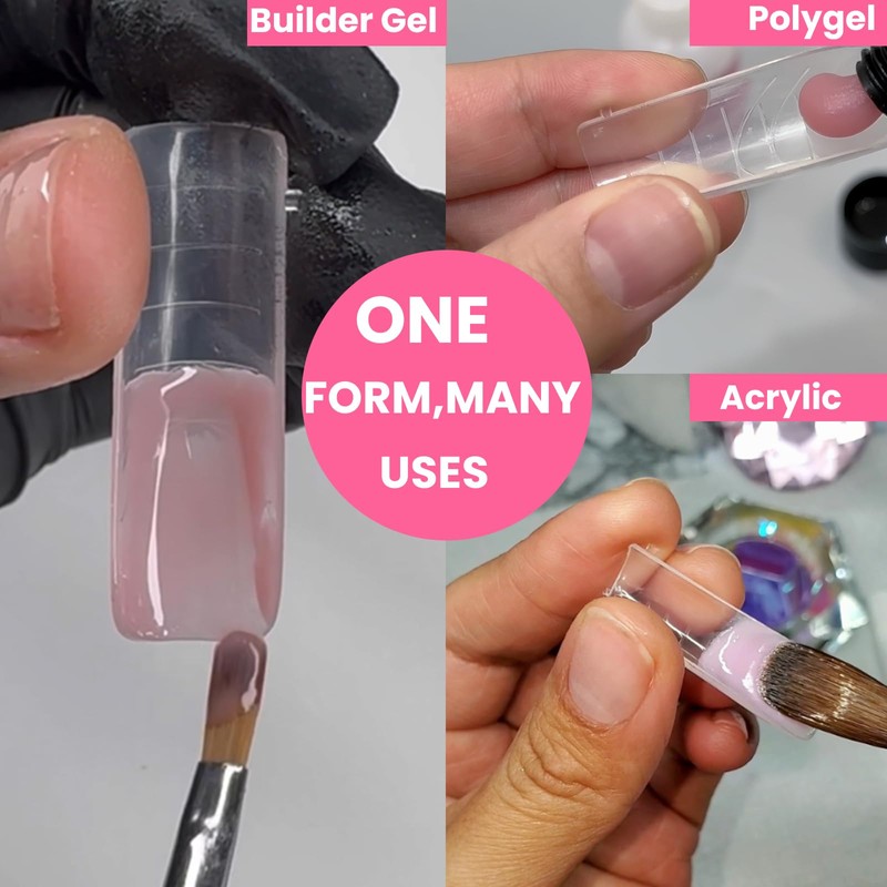 Straight Flat Toe Dual Forms for Polygel,GlimightyX Square Toenail Molds