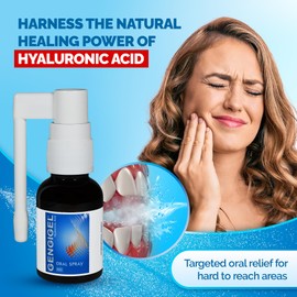 Gengigel Hyaluronic Acid Oral Spray for Mouth & Gum Discomfort (20 ml), Soothes Irritation, Promotes Natural Healing & Protects Delicate Oral Tissue, No Paraben or SLS, Vegan & Kosher