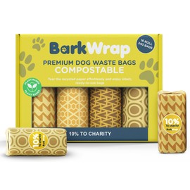 240 Dog Poop Bags 16 Rolls – Extra Thick 100% Certified Home Compostable & Biodegradable Waste Bags For Dog With Beautiful Design and ASTM D6400 & EN 13432 Compliant - 10% To Charity - Doggie bag