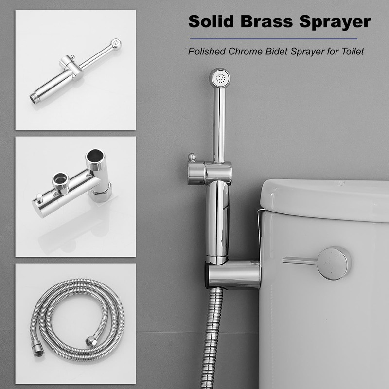 Bathfinesse Bidet Sprayer for Toilet, Solid Brass Handheld Bidet Attachment