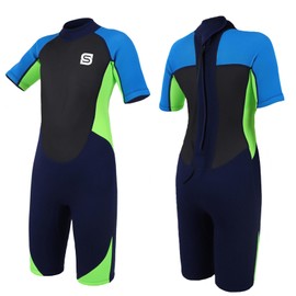2.5mm Neoprene Wetsuit for Boys, Shorty Thermal One-Pieces Wet Suit Swimsuits, Wetsuits for Kids Youth, Kids Wetsuits for Surfing,Snorkeling,Canoeing,Spearfishing