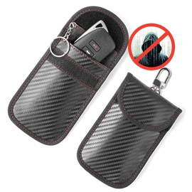 Vammcht Upgraded Faraday Bag for Key Fob (2 Pack), Premium Faraday Key Fob Protector– Car RFID Signal Blocking, Car Security Protection, Anti-Theft Pouch, Anti-Hacking Case Blocker Black