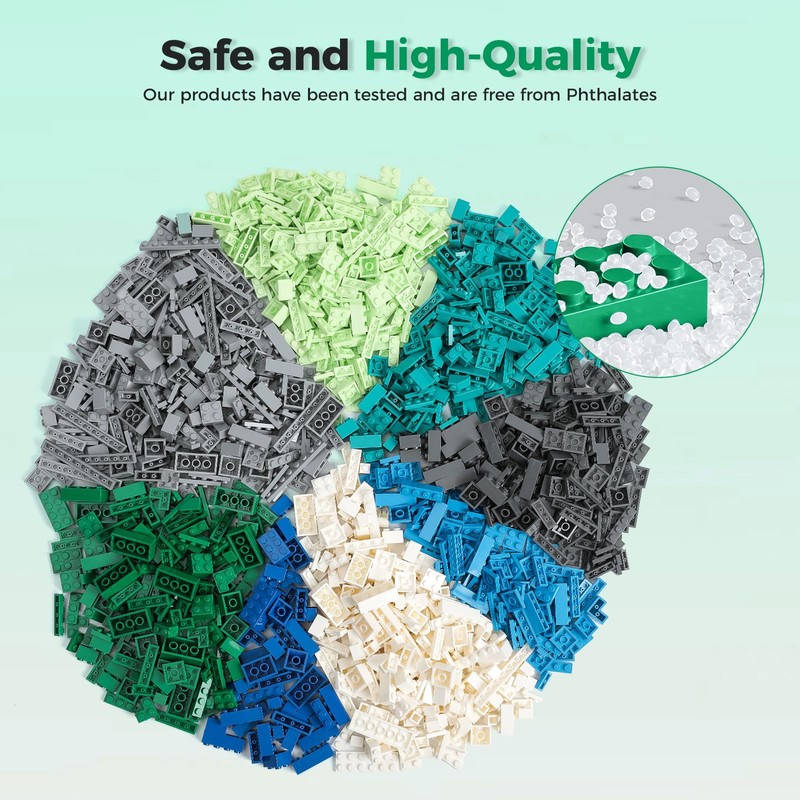 1800Pcs Building Bricks, Classic Bulk Small Blocks, Classic Building Bricks