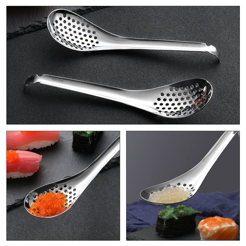 3 Pcs Caviar Spoon Spherification Spoons Stainless Steel Caviar Spoons