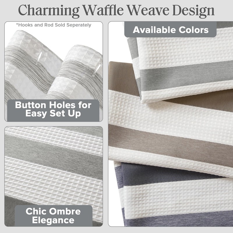 Madison Park Shower Curtain Spa Waffle Weave Stall Shower Curtain