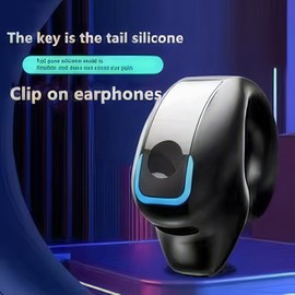Earphone Clip Wireless Bluetooth Headphone Bone Conduction Headset High Quality TWS Auriculares Sport Noise Canceling With Mic 2Pcs White with pouch