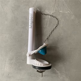 one piece toilet flush valve, universal toilet repair kit complete 2 inch toilet flapper/10 inch high toilet overflow tube White