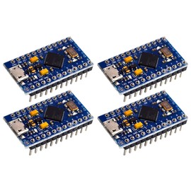 4PCS Pro Micro 32U4 5V 16MHz Bootloadered, USB Development Board Module Micro Development Board Microcontroller, Micro USB Development Board Module Microcontroller for Arduino