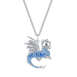 luomart Dragon Necklace Gifts for Girls,Women Dragon Necklaces Pendant Jewelry (Dragon Blue)