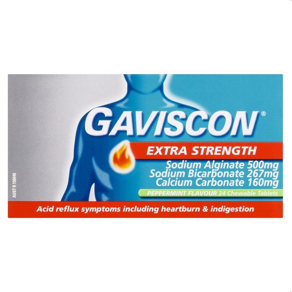 Gaviscon Extra Strength Peppermint Flavour 24 Tablets