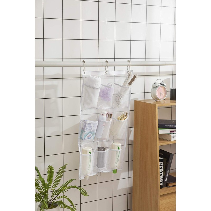 ALYER 9 Pockets Big Mesh Shower Caddy Hanging Bathroom Storage