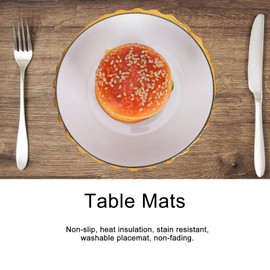 2pcs Hot Lace PVC Golden Plastic Table Mat, Bowl Coaster Cloth Gold Placemats Coffee Cup Mat Coaster 20 * 20cm is Suitable for Wedding Parties(Pattern 02)