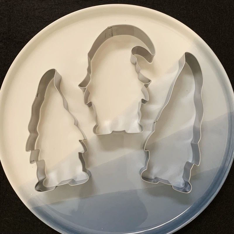 LUBTOSMN Gnome Cookie Cutter Set-5.3" 4.5" 4.3"-3-Pieces-Holiday Cookie Cutters Fondant